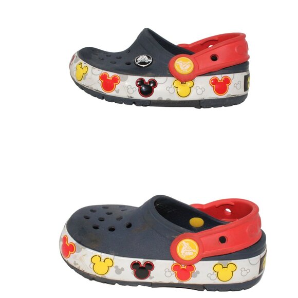 Crocs Fun Lab Mickey Lights Clog Sz C 7 Navy Red Kids Preschool Sandals Disney - Picture 6 of 9